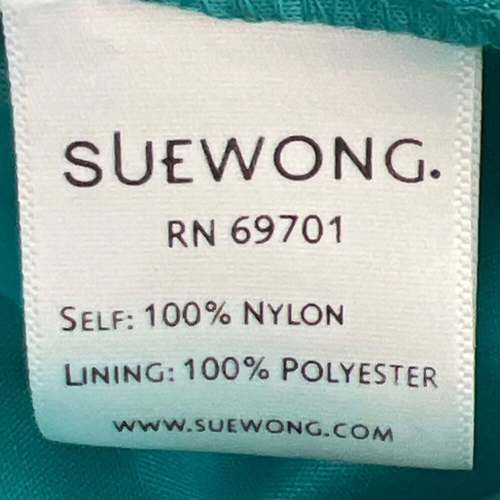 SUE WONG Nocturne Embroidered Lace Dress in Turquoise Green Sz S NWOT - Picture 5 of 6